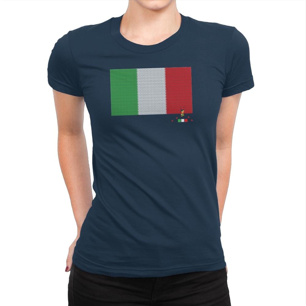 Italy Brick Flag Exclusive - Womens Premium T-Shirts RIPT Apparel Small / Midnight Navy