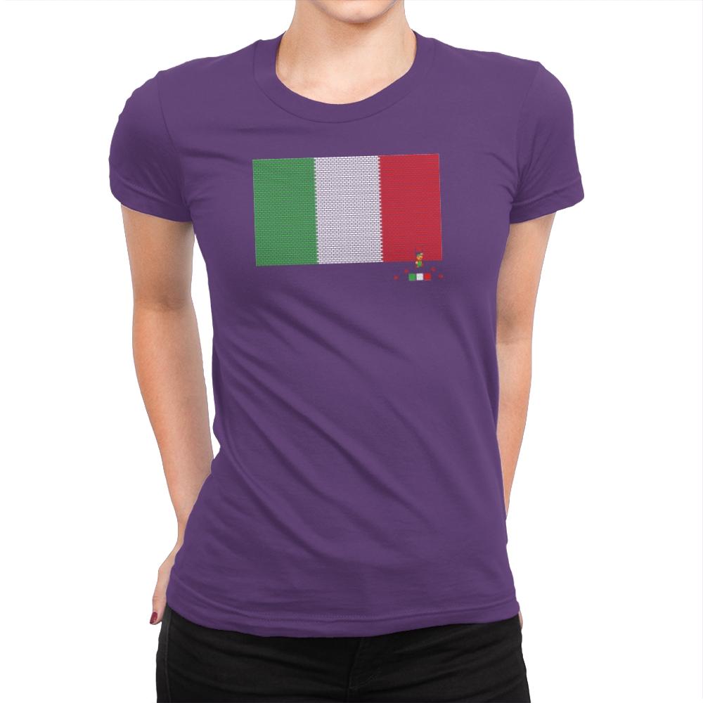 Italy Brick Flag Exclusive - Womens Premium T-Shirts RIPT Apparel Small / Purple Rush