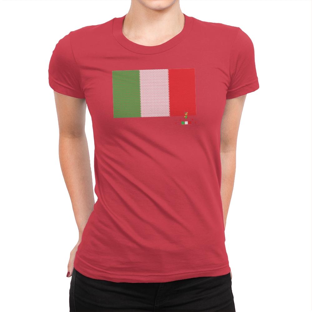 Italy Brick Flag Exclusive - Womens Premium T-Shirts RIPT Apparel Small / Red