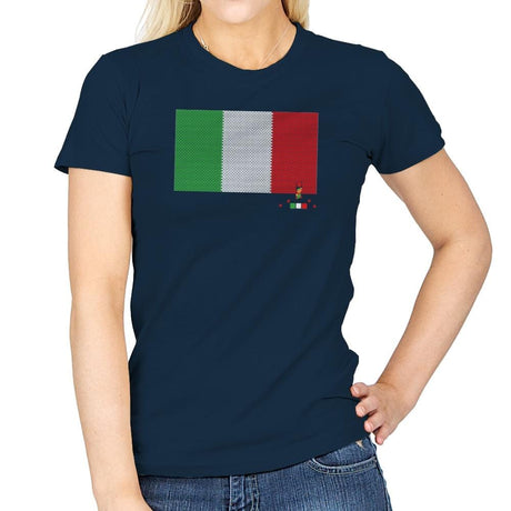 Italy Brick Flag Exclusive - Womens T-Shirts RIPT Apparel Small / Navy