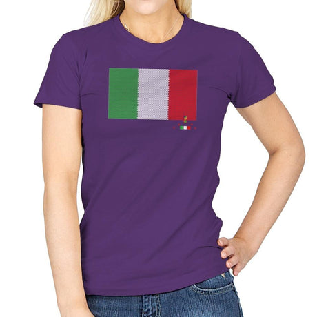 Italy Brick Flag Exclusive - Womens T-Shirts RIPT Apparel Small / Purple