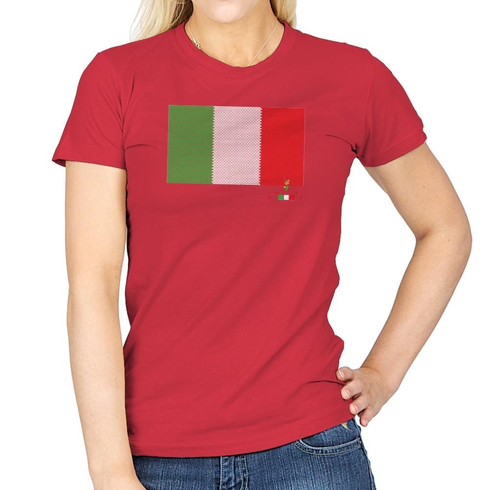 Italy Brick Flag Exclusive - Womens T-Shirts RIPT Apparel Small / Red