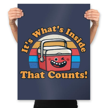 Its what's Inside that Counts - Prints Posters RIPT Apparel 18x24 / Navy