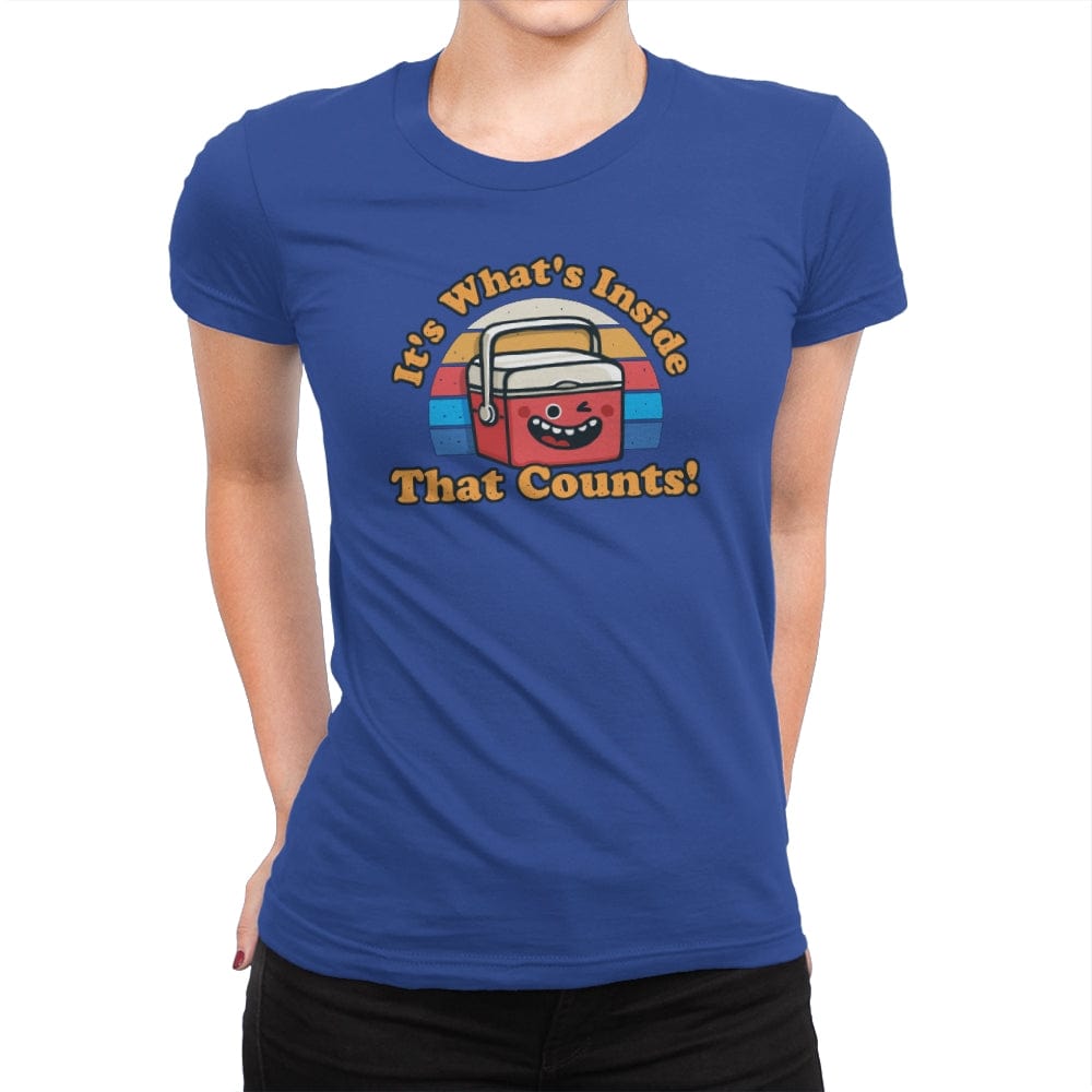 Its what's Inside that Counts - Womens Premium T-Shirts RIPT Apparel Small / Royal