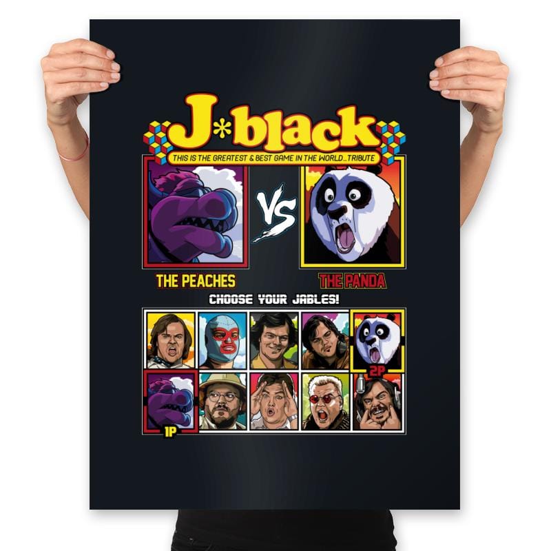 Jack Black Fighter - Shirt Club - Prints Posters RIPT Apparel 18x24 / Black