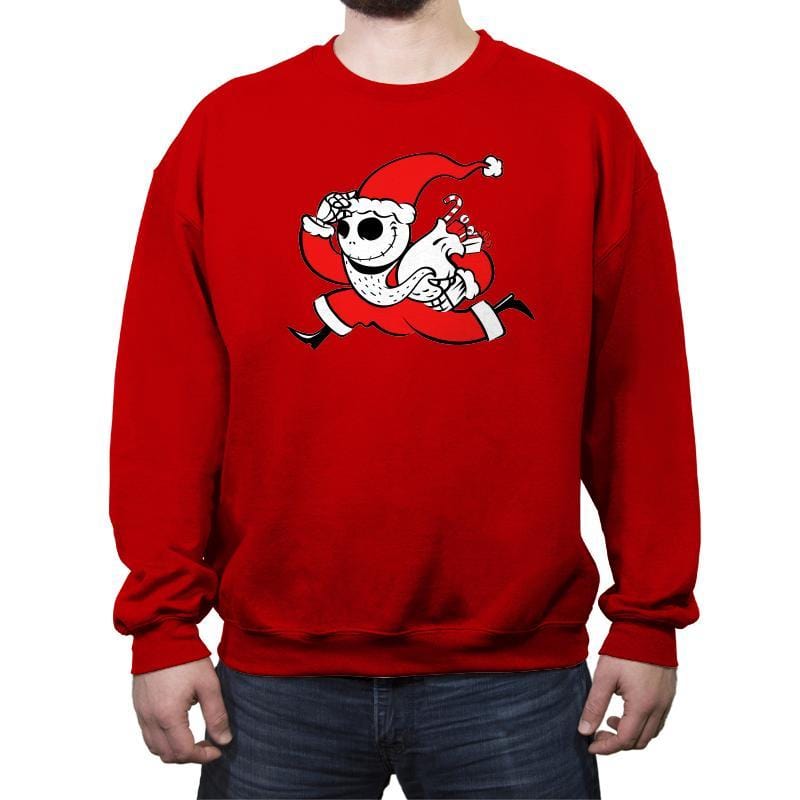Jack Christmas Thief - Crew Neck Sweatshirt Crew Neck Sweatshirt RIPT Apparel Small / Red