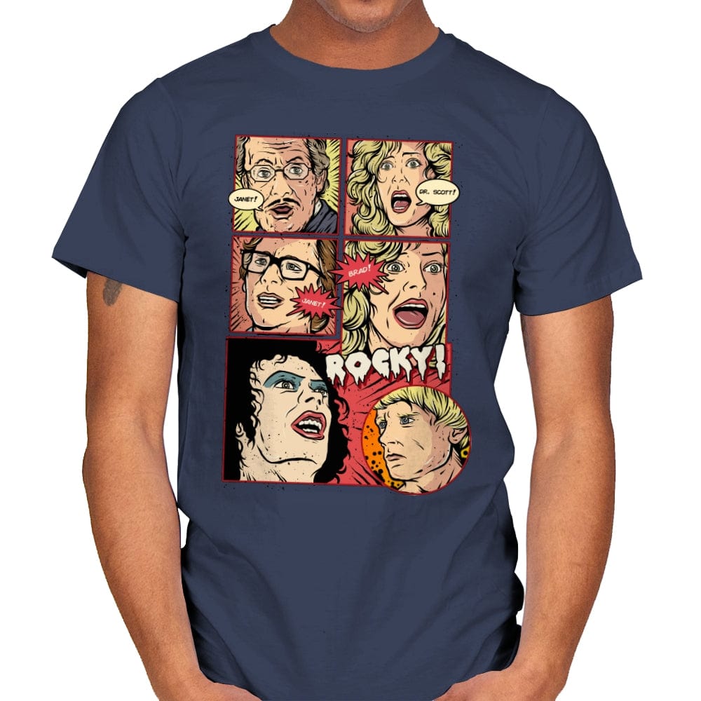 Janet, Dr. Scott, Janet, Brad, Rocky! - Mens T-Shirts RIPT Apparel Small / Navy