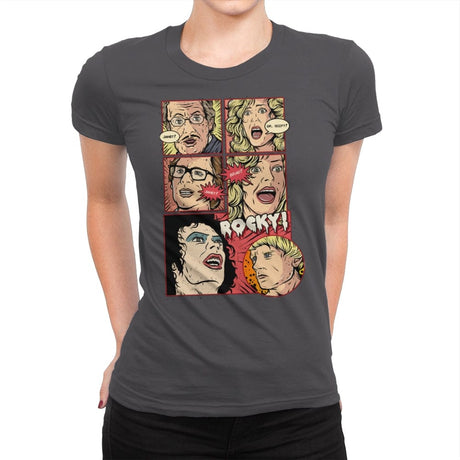 Janet, Dr. Scott, Janet, Brad, Rocky! - Womens Premium T-Shirts RIPT Apparel Small / Heavy Metal