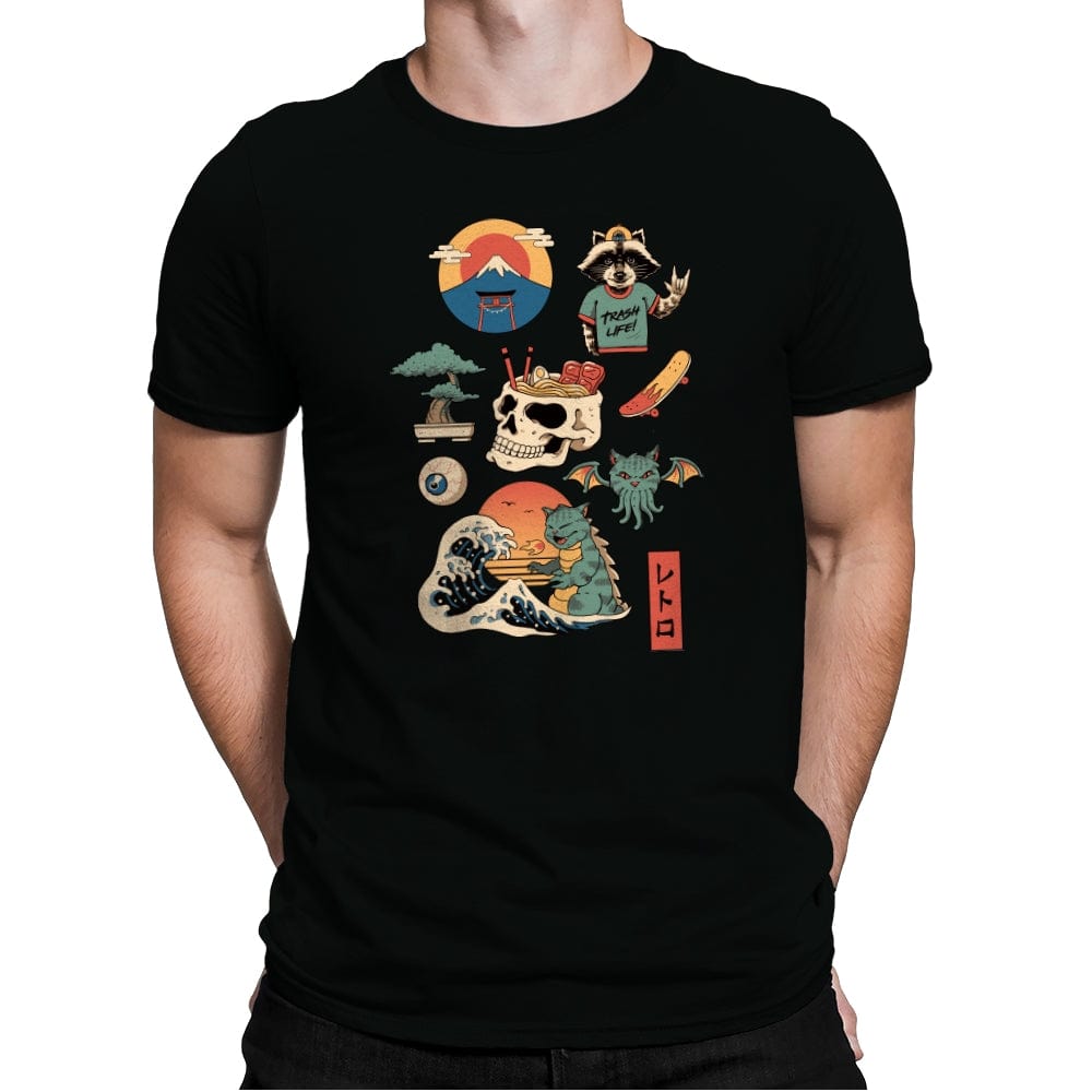 Japanese Retro 2 - Mens Premium T-Shirts RIPT Apparel Small / Black