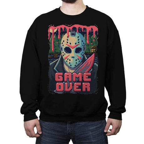 Jason Game Over Pixels - Crew Neck Sweatshirt Crew Neck Sweatshirt RIPT Apparel Small / Black