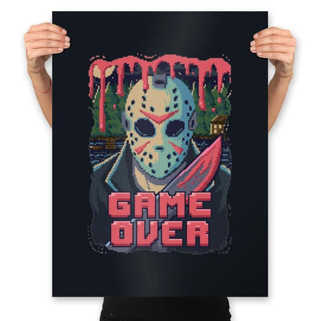Jason Game Over Pixels - Prints Posters RIPT Apparel 18x24 / Black