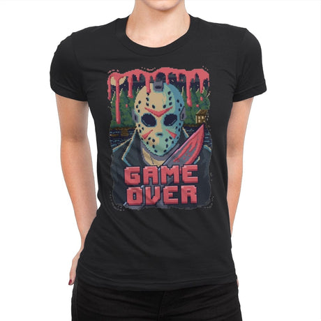 Jason Game Over Pixels - Womens Premium T-Shirts RIPT Apparel Small / Black