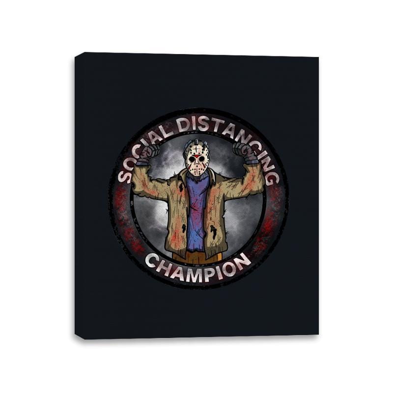 Jason Social Distance Champion - Canvas Wraps Canvas Wraps RIPT Apparel 11x14 / Black