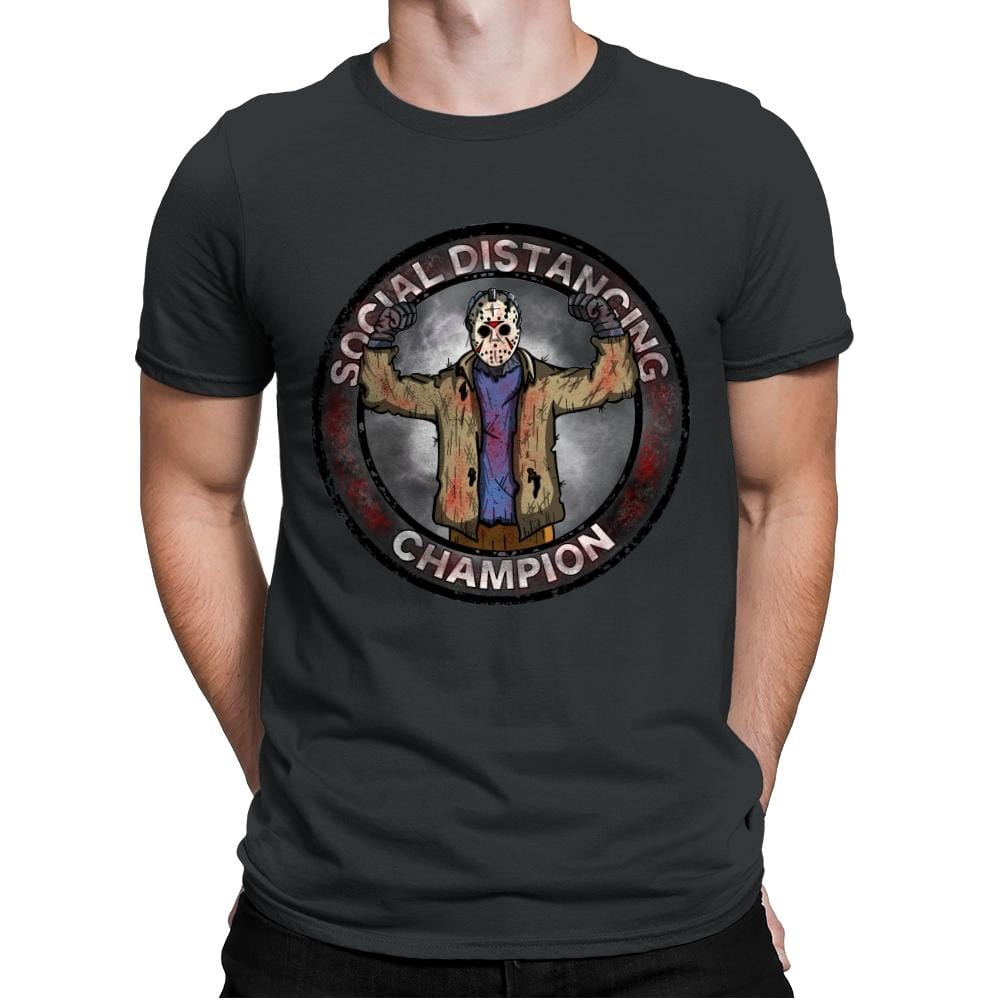 Jason Social Distance Champion - Mens Premium T-Shirts RIPT Apparel Small / Heavy Metal