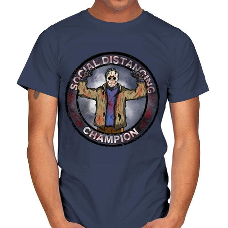 Jason Social Distance Champion - Mens T-Shirts RIPT Apparel Small / Navy
