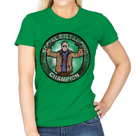 Jason Social Distance Champion - Womens T-Shirts RIPT Apparel Small / Irish Green
