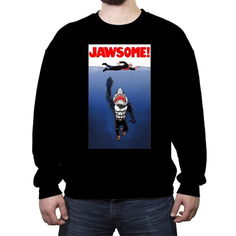 Jawsome Dude - Crew Neck Sweatshirt Crew Neck Sweatshirt RIPT Apparel