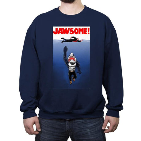 Jawsome Dude - Crew Neck Sweatshirt Crew Neck Sweatshirt RIPT Apparel Small / Navy