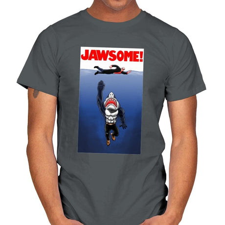 Jawsome Dude - Mens T-Shirts RIPT Apparel Small / Charcoal
