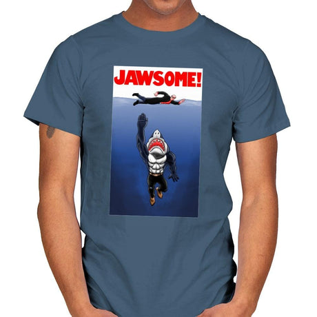 Jawsome Dude - Mens T-Shirts RIPT Apparel Small / Indigo Blue