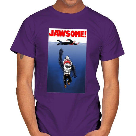 Jawsome Dude - Mens T-Shirts RIPT Apparel Small / Purple