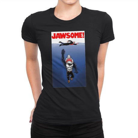 Jawsome Dude - Womens Premium T-Shirts RIPT Apparel Small / Black
