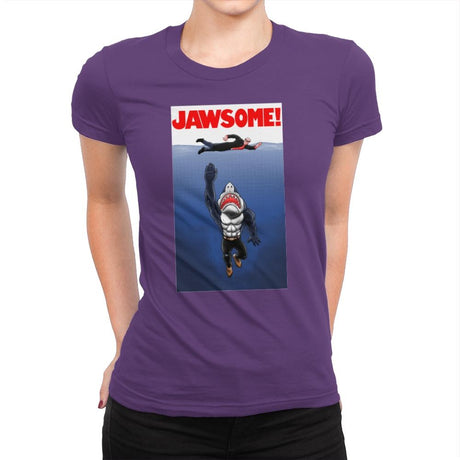 Jawsome Dude - Womens Premium T-Shirts RIPT Apparel Small / Purple Rush
