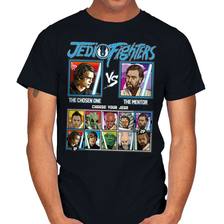 Jedi Fighters - Retro Fighter Series - Mens T-Shirts RIPT Apparel Small / Black
