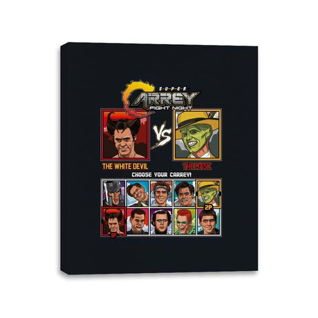 Jim Carrey Fight Night - Retro Fighter Series - Canvas Wraps Canvas Wraps RIPT Apparel 11x14 / Black