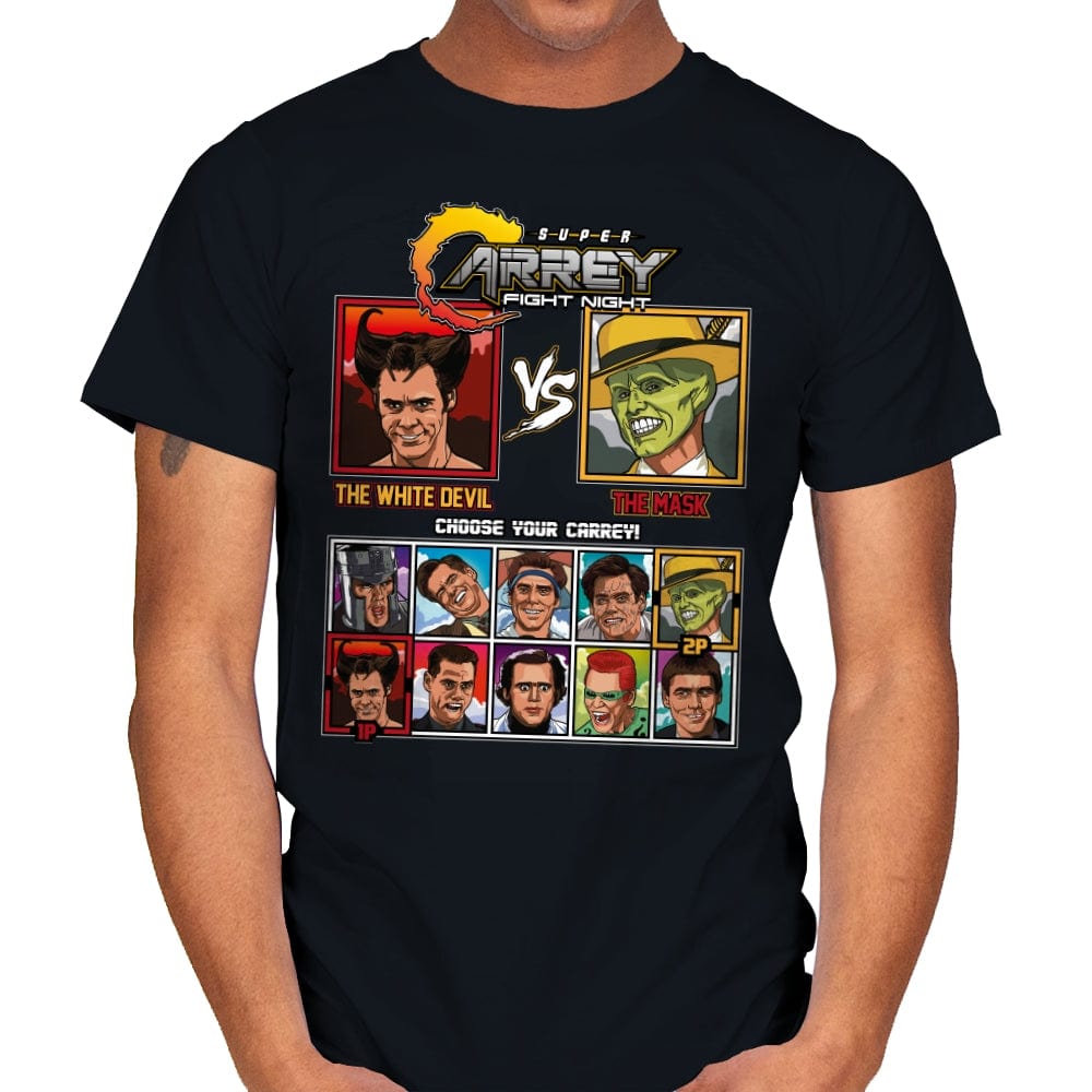 Jim Carrey Fight Night - Retro Fighter Series - Mens T-Shirts RIPT Apparel Small / Black