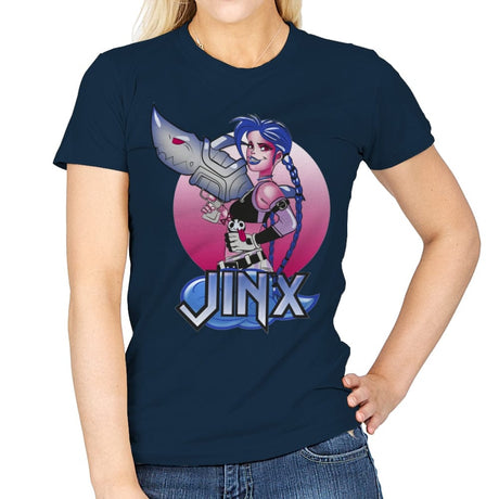 Jinx Cute - Womens T-Shirts RIPT Apparel Small / Navy