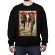Joel and Ellie Woodblock - Crew Neck Sweatshirt Crew Neck Sweatshirt RIPT Apparel Small / Black
