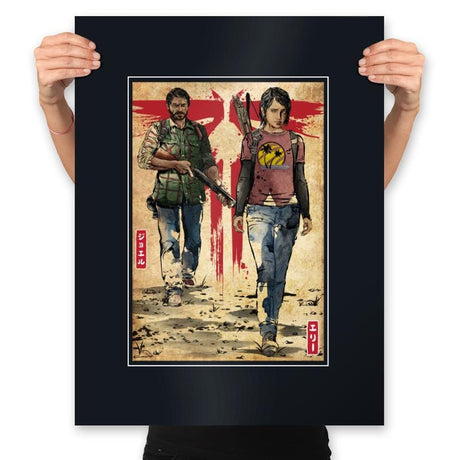 Joel and Ellie Woodblock - Prints Posters RIPT Apparel 18x24 / Black