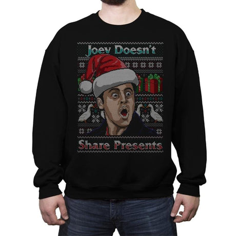 Joey Doesn't Share - Crew Neck Sweatshirt Crew Neck Sweatshirt RIPT Apparel Small / Black