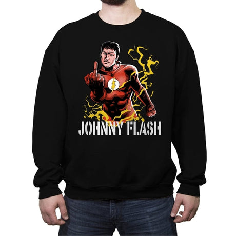 Johnny Flash - Crew Neck Sweatshirt Crew Neck Sweatshirt RIPT Apparel Small / Black
