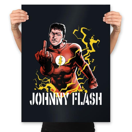 Johnny Flash - Prints Posters RIPT Apparel 18x24 / Black