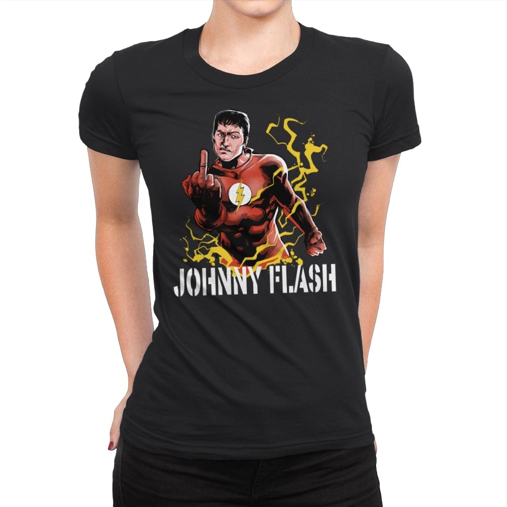 Johnny Flash - Womens Premium T-Shirts RIPT Apparel Small / Black