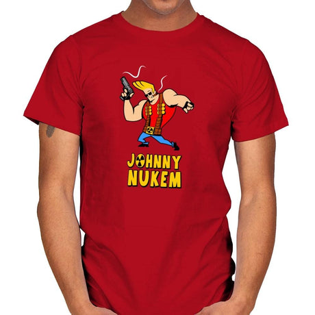 Johnny Nukem - Mens T-Shirts RIPT Apparel Small / Red