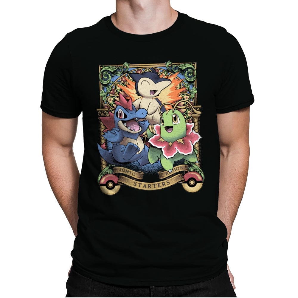 Johto Starters - Mens Premium T-Shirts RIPT Apparel Small / Black
