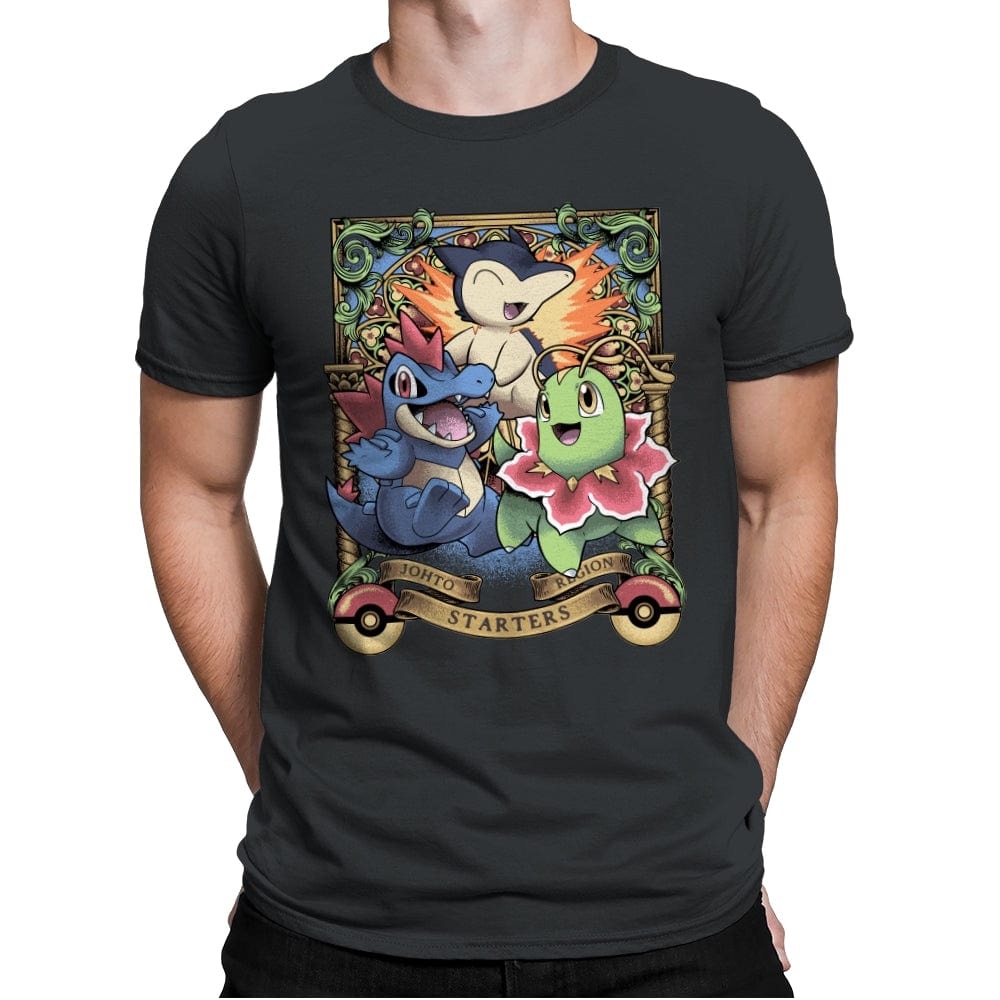 Johto Starters - Mens Premium T-Shirts RIPT Apparel Small / Heavy Metal