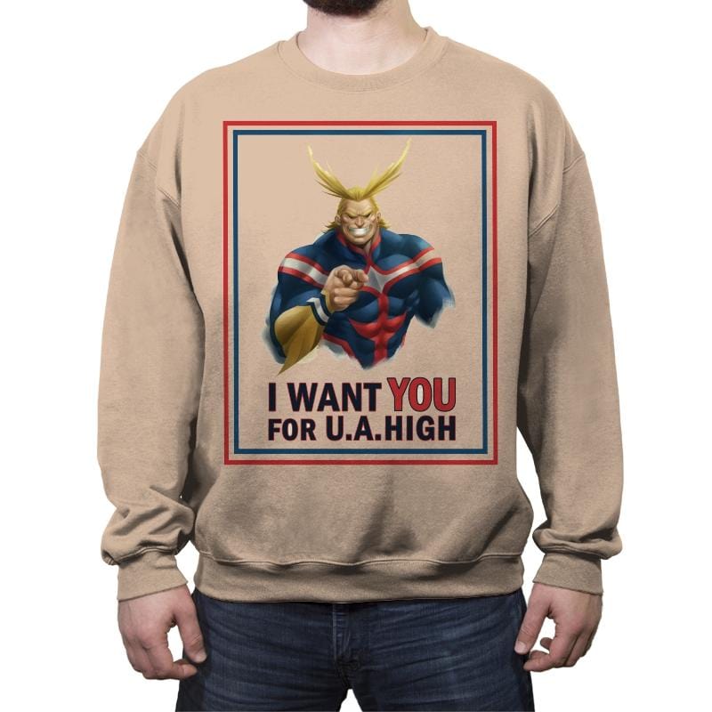 Join U.A. High  - Crew Neck Sweatshirt Crew Neck Sweatshirt RIPT Apparel Small / Sand
