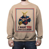 Join U.A. High  - Crew Neck Sweatshirt Crew Neck Sweatshirt RIPT Apparel Small / Sand