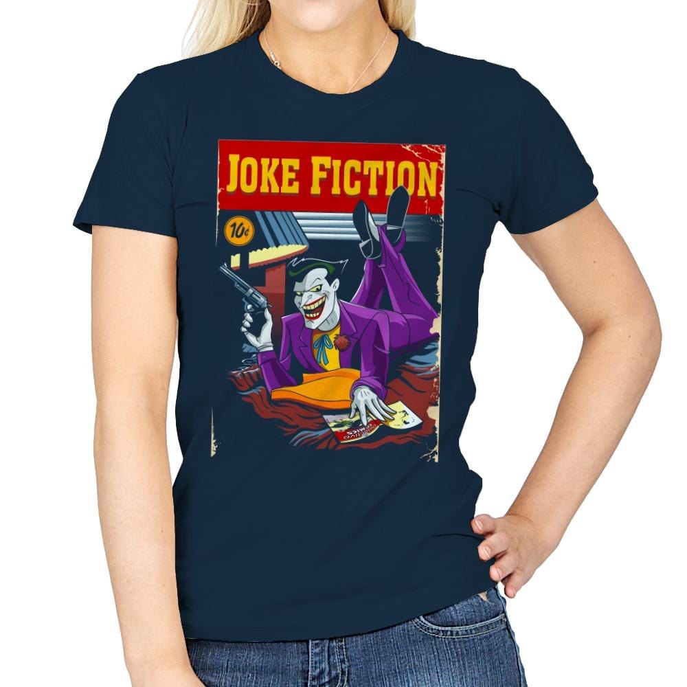 Joke Fiction HA - Womens T-Shirts RIPT Apparel Small / Navy