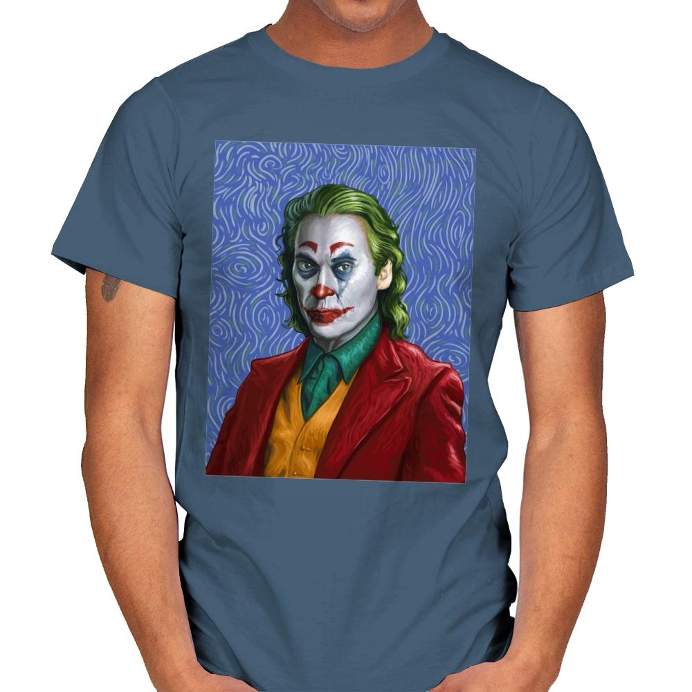 Joker Van Gogh - Mens T-Shirts RIPT Apparel Small / Indigo Blue