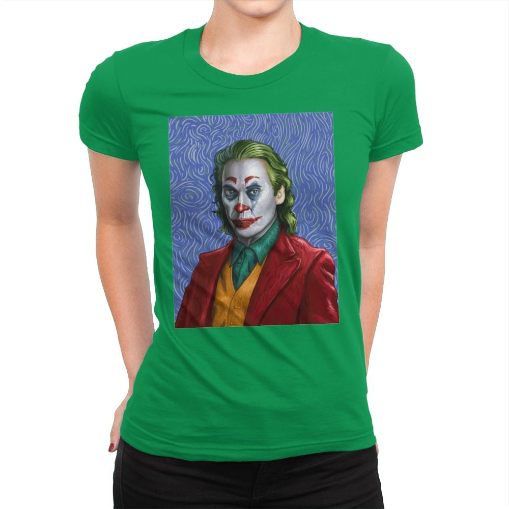 Joker Van Gogh - Womens Premium T-Shirts RIPT Apparel Small / Kelly Green