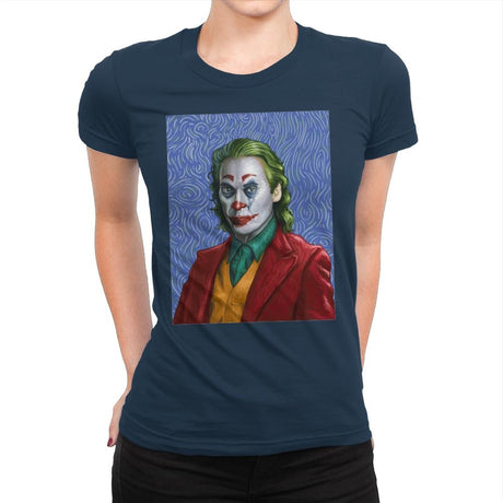 Joker Van Gogh - Womens Premium T-Shirts RIPT Apparel Small / Midnight Navy