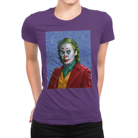 Joker Van Gogh - Womens Premium T-Shirts RIPT Apparel Small / Purple Rush