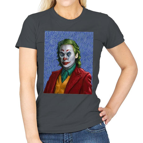 Joker Van Gogh - Womens T-Shirts RIPT Apparel Small / Charcoal
