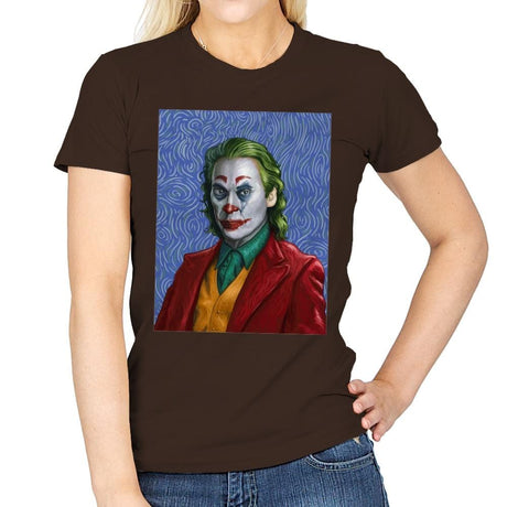 Joker Van Gogh - Womens T-Shirts RIPT Apparel Small / Dark Chocolate