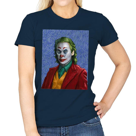 Joker Van Gogh - Womens T-Shirts RIPT Apparel Small / Navy